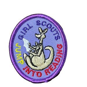 Jump Into Reading Girl Scouts of America GSA Kangaroo Embroidered u